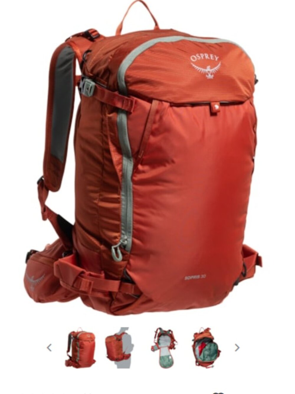 Osprey Women's Sopris 30 L Backpack Emberglow Orange NWT Bag Pack Hiking Light